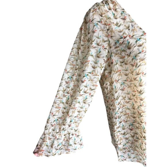 Leifsdottir Anthropologie 100% Silk Lined‎ Blouse Top Shirt Sparrow Size 6 Boho - Picture 3 of 10